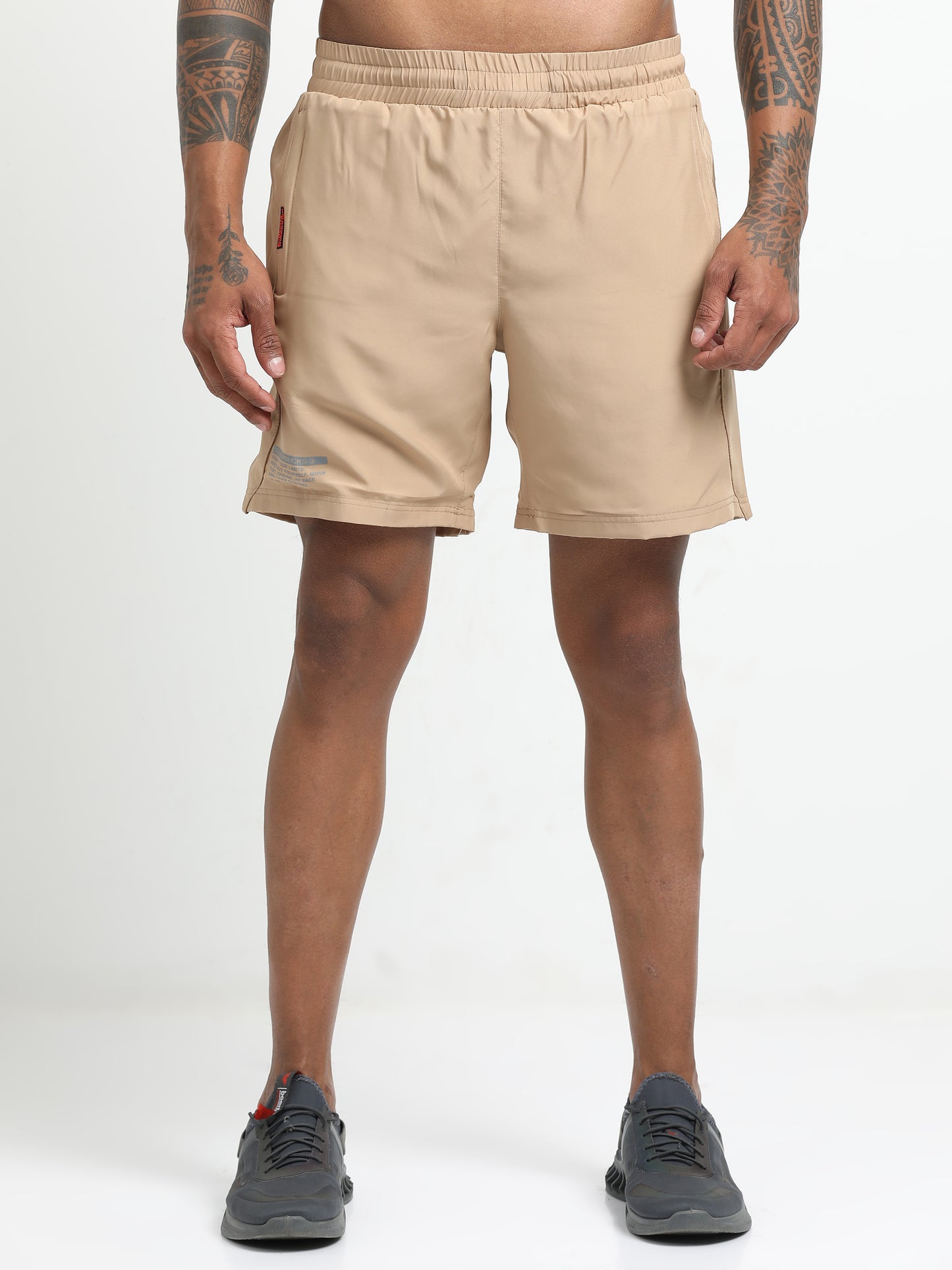Beige Victory Sports Shorts