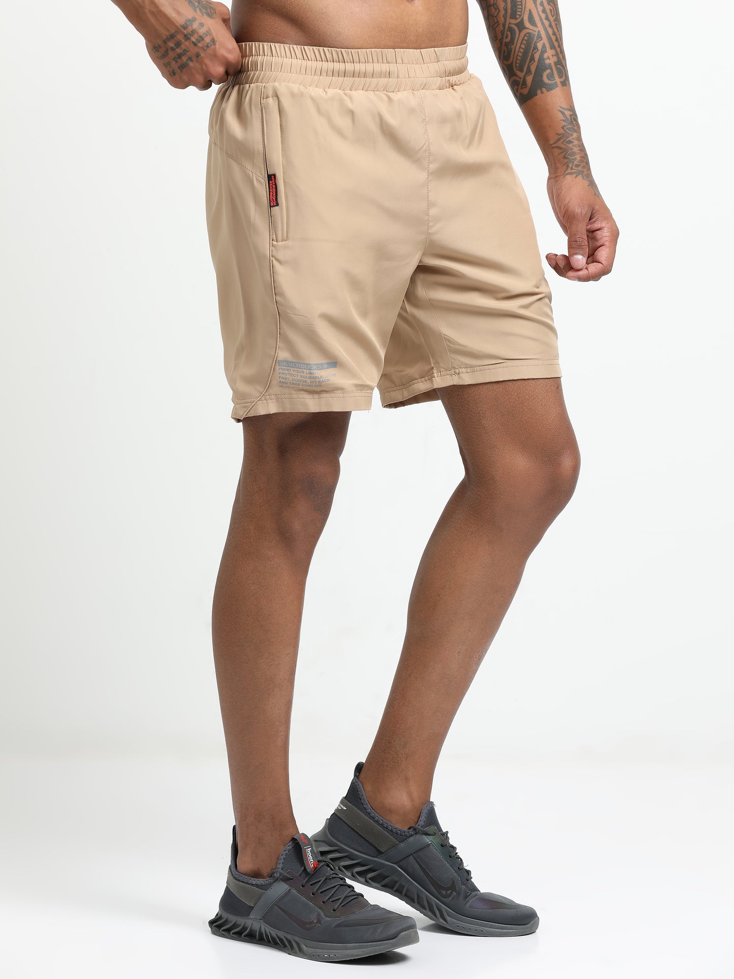 Beige Victory Sports Shorts