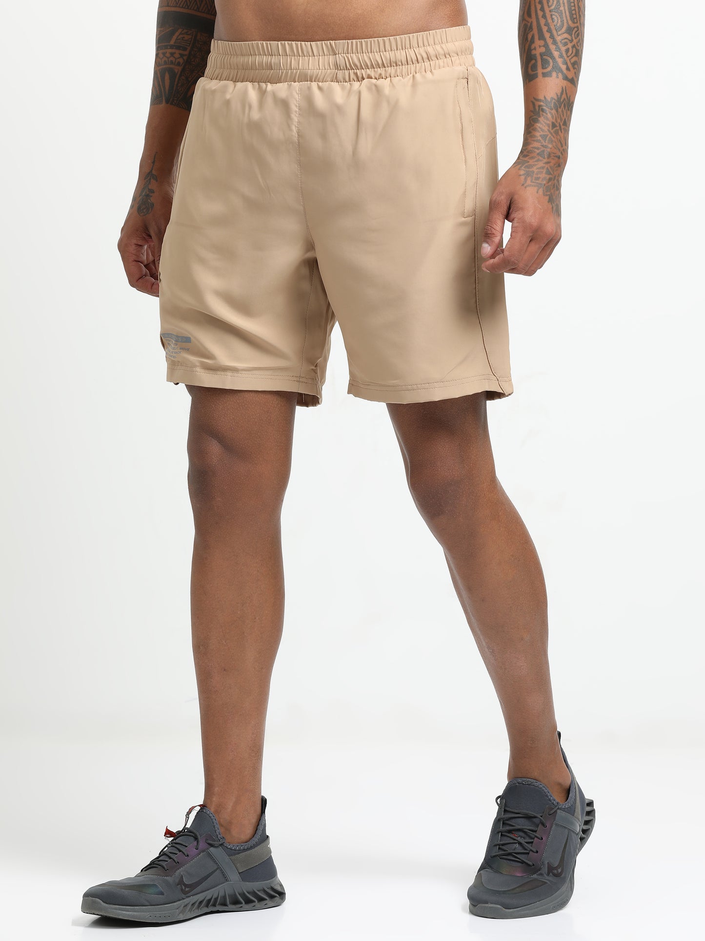 Beige Victory Sports Shorts