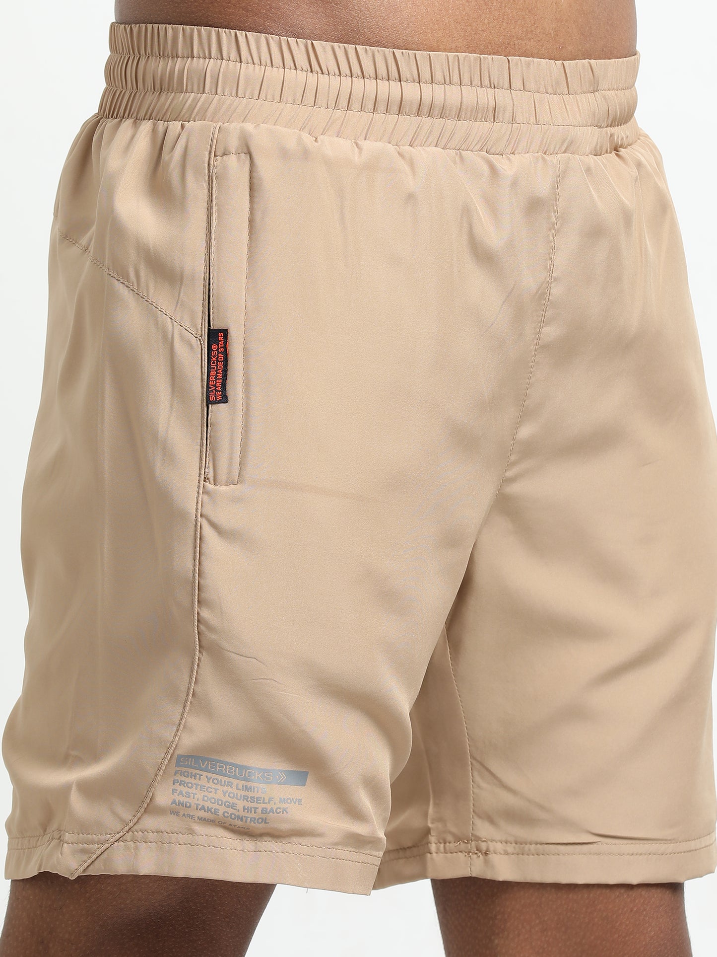 Beige Victory Sports Shorts