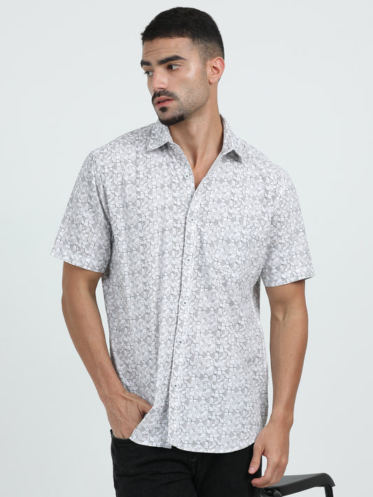 White Printed Shirt