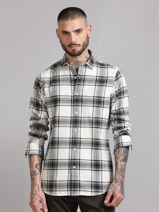 Twill Black and Pearl Flannel Shirt