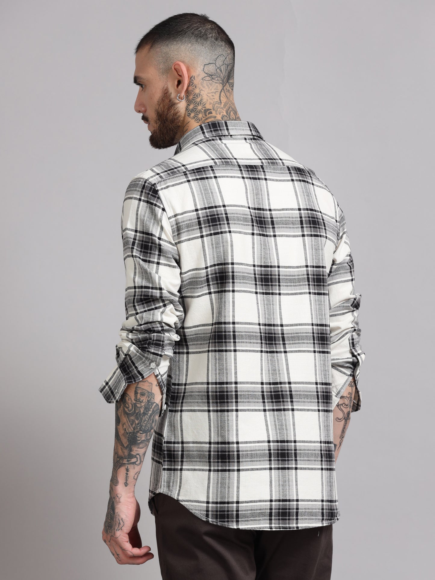 Twill Black and Pearl Flannel Shirt