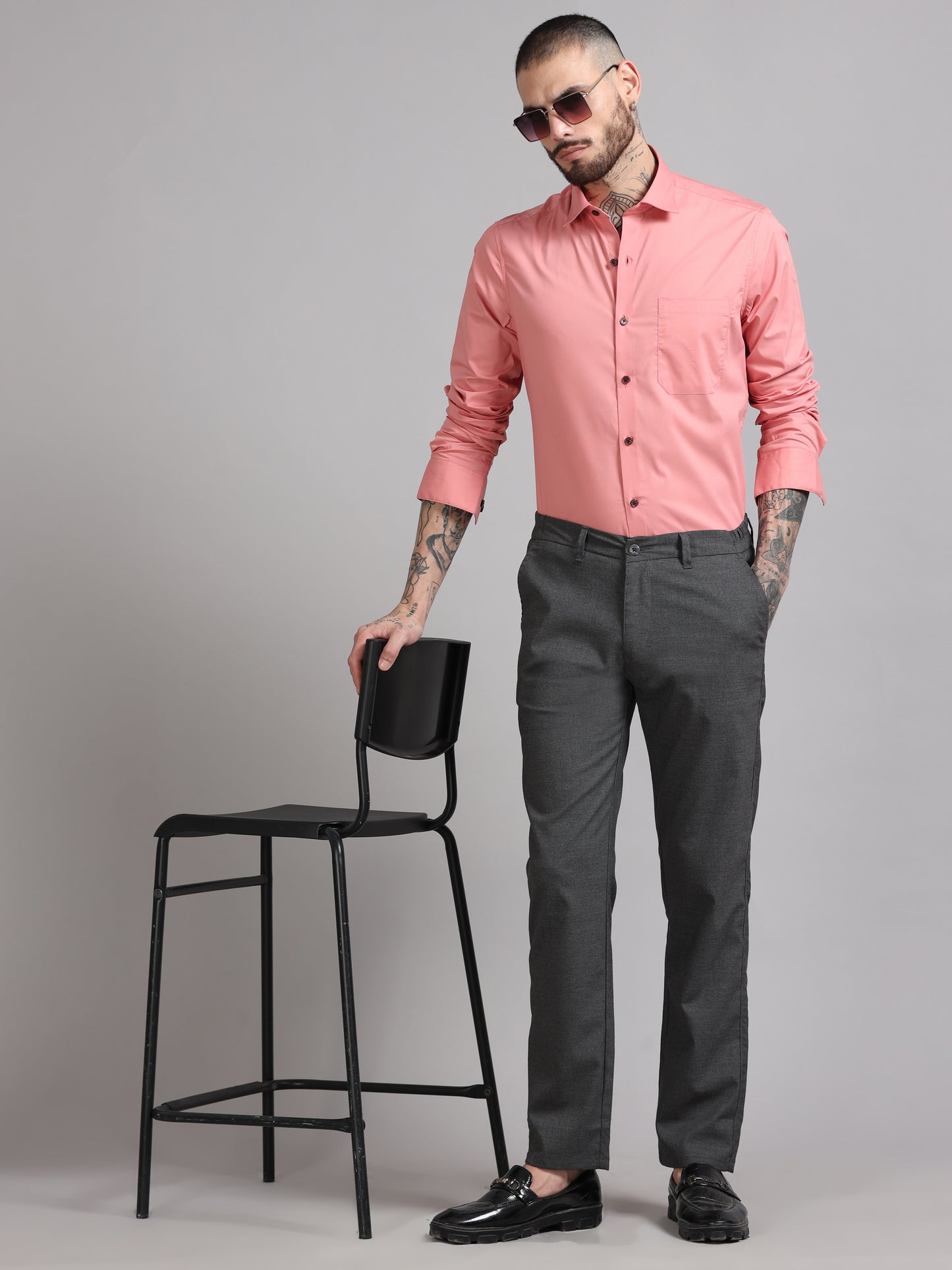 Breeze Pink Solid Satin Shirt