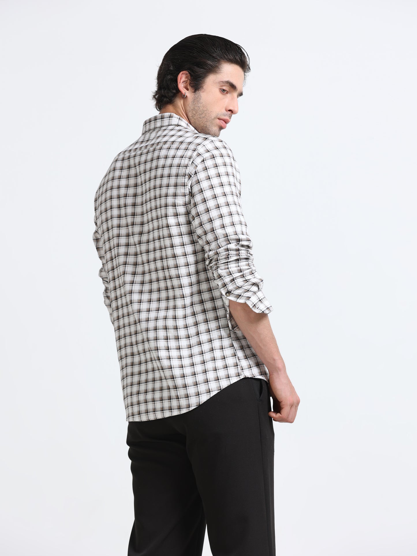 Ivory Check Linen Shirt