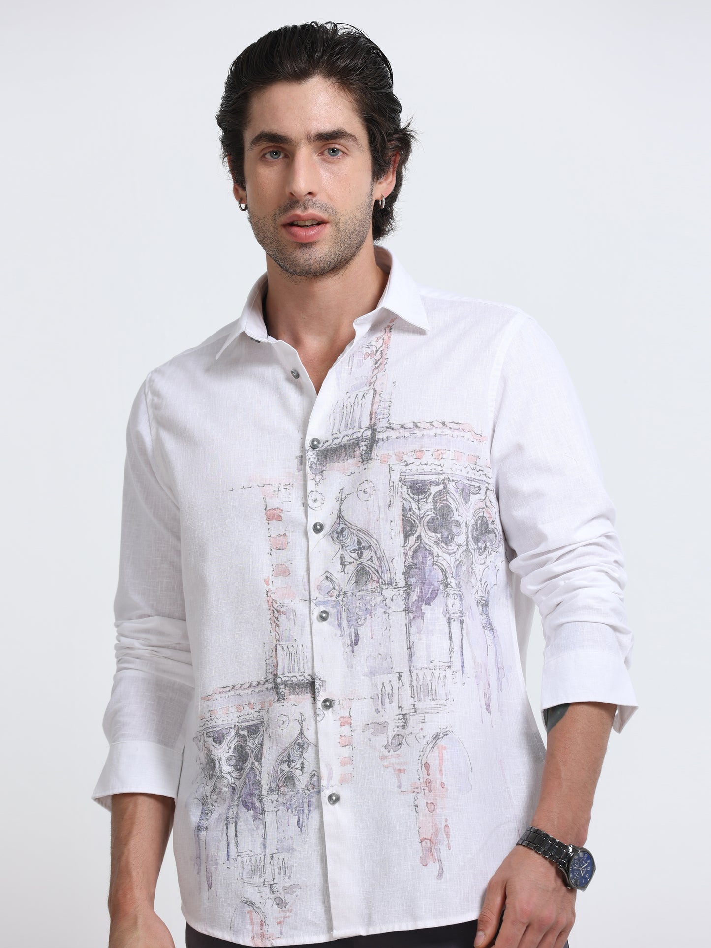 Ivory Heritage Sketch Print Shirt