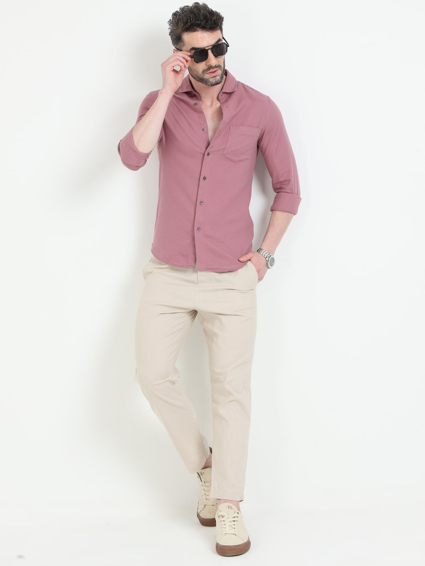 Dusky Pink Casal Solid Shirt