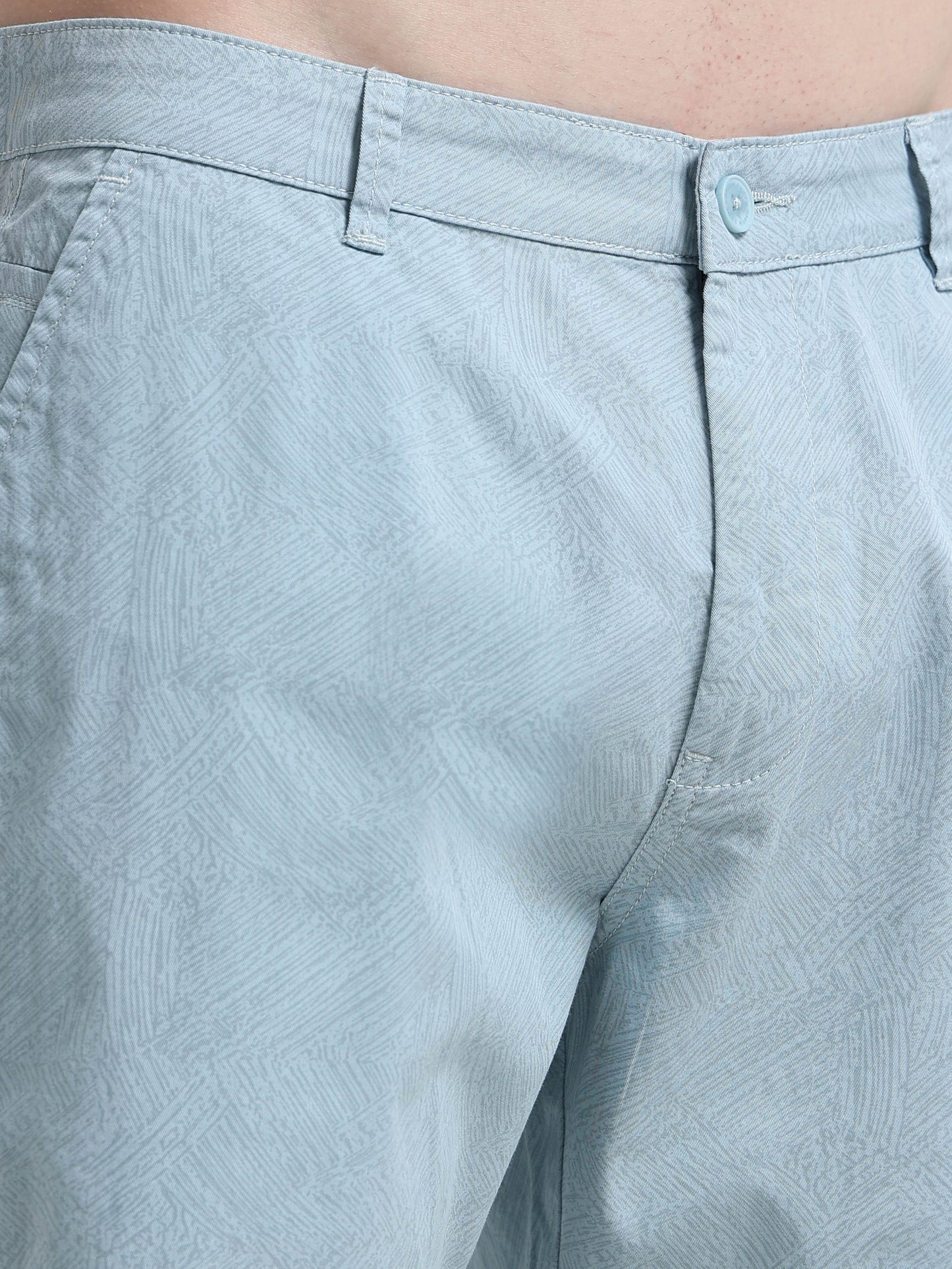 Sky Blue Cotton Casual Shorts