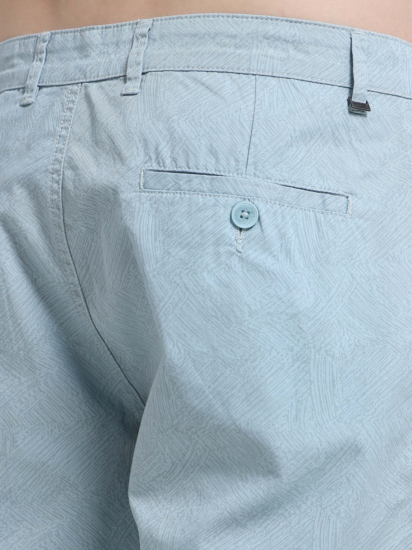 Sky Blue Cotton Casual Shorts