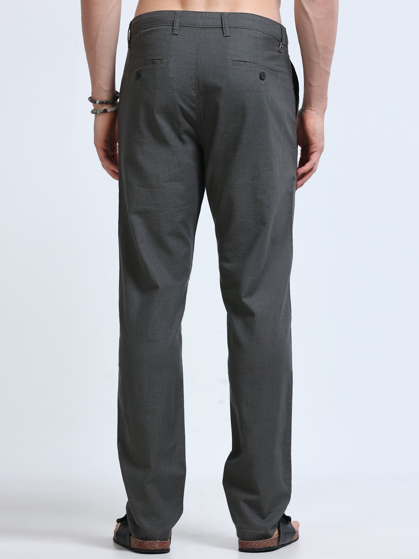 Raw Linen Pants - Charcoal Grey