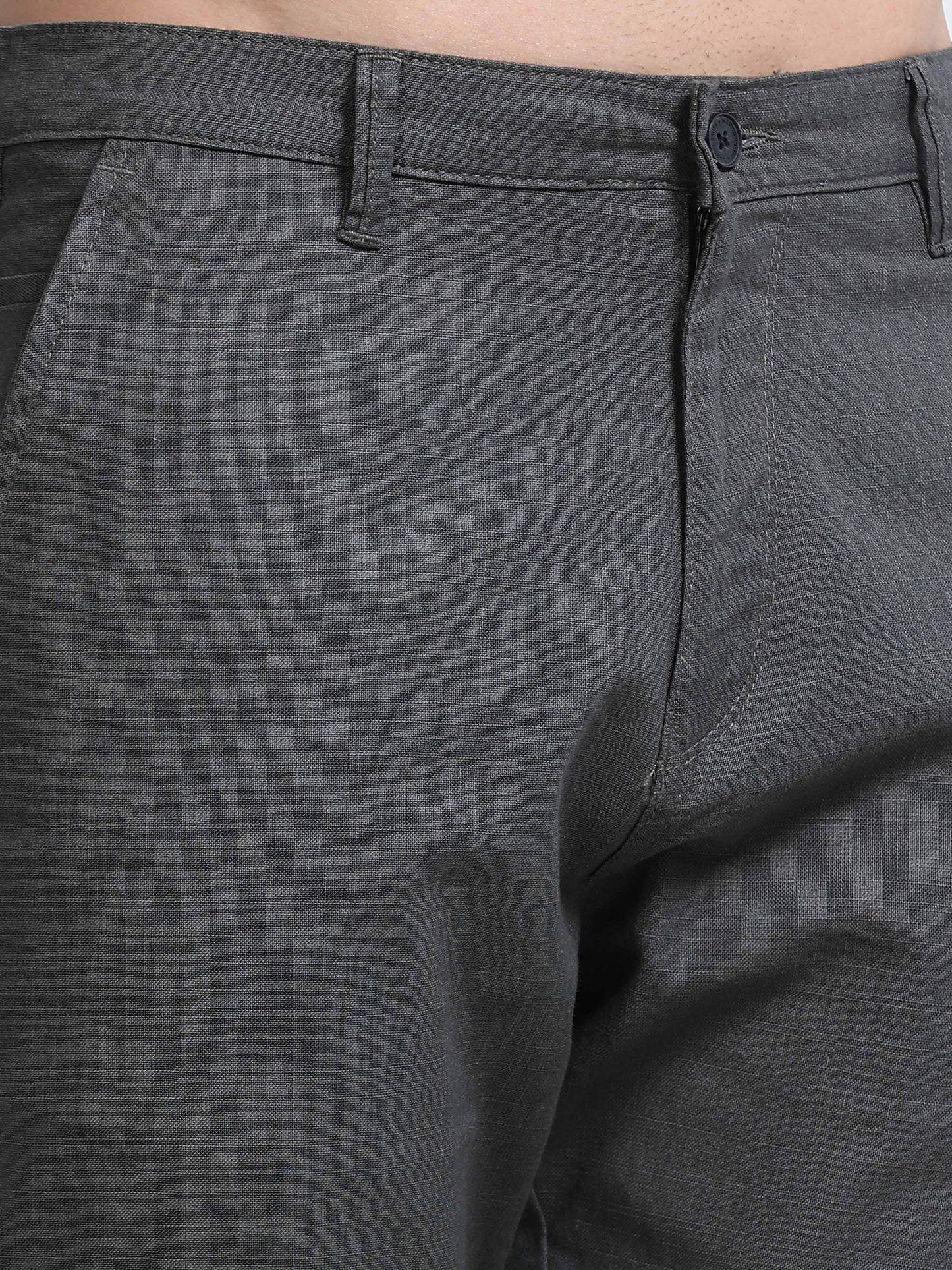 Raw Linen Pants - Charcoal Grey