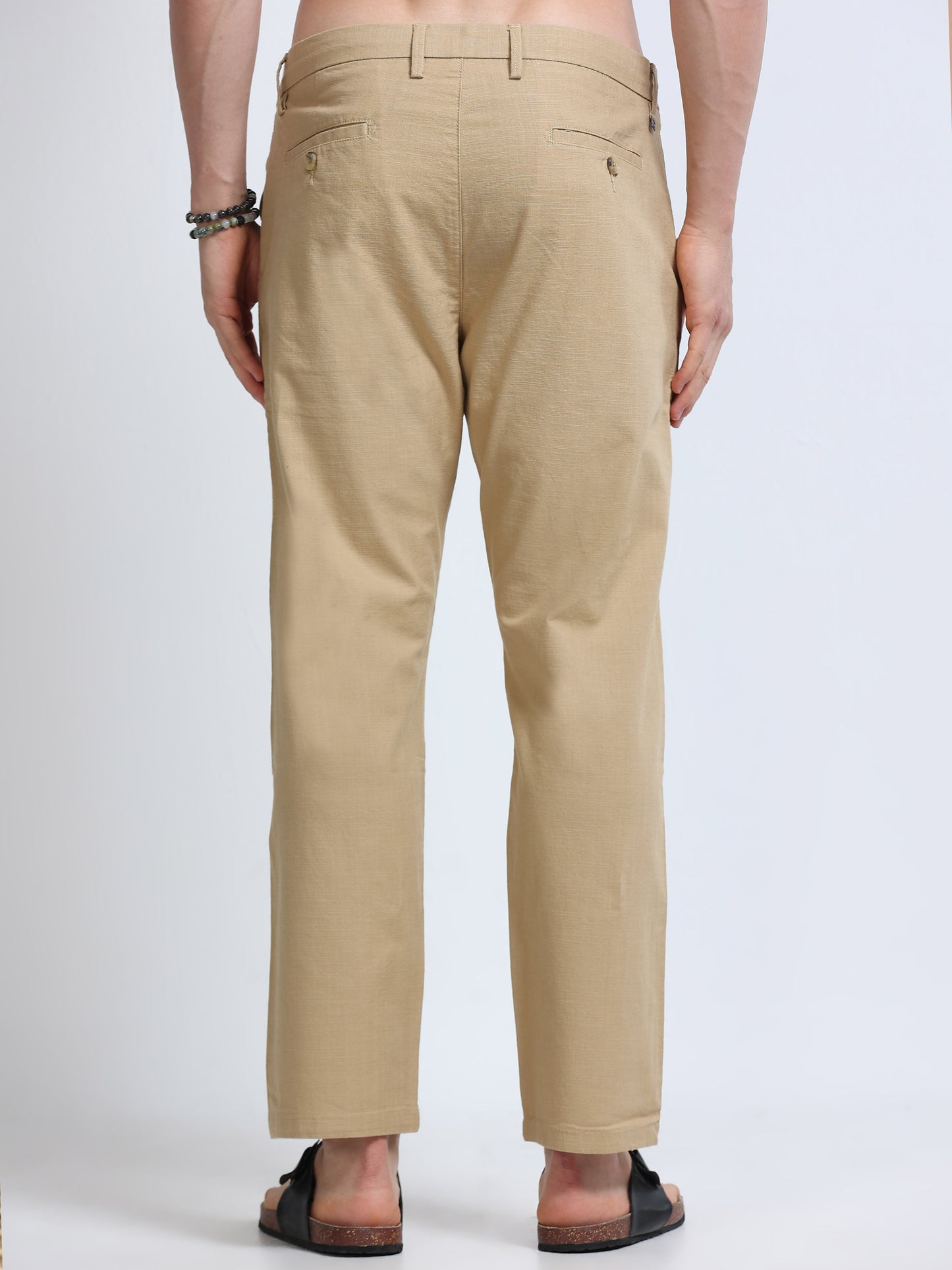 Raw Linen Pants - Beige