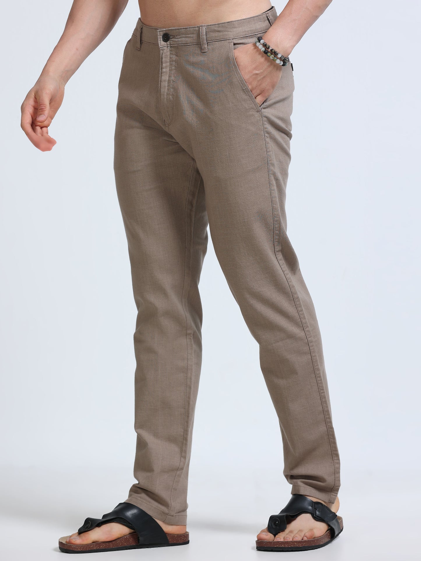 Raw Linen Pants - Taupe