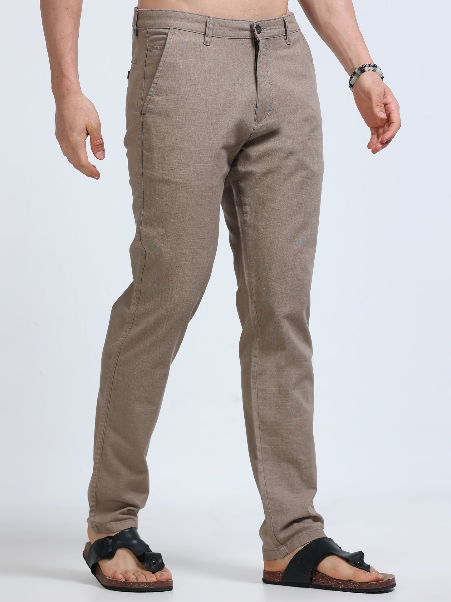 Raw Linen Pants - Taupe