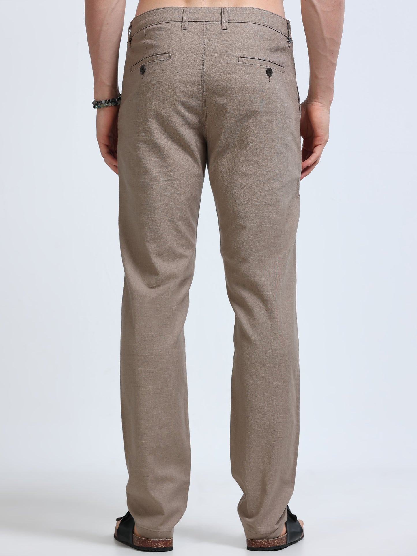Raw Linen Pants - Taupe