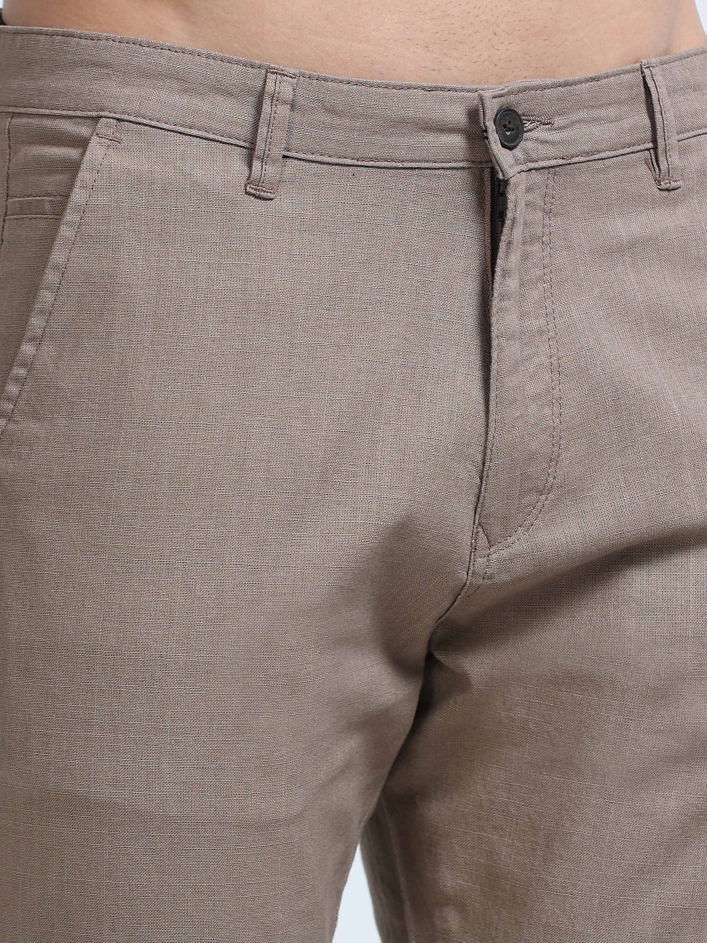 Raw Linen Pants - Taupe