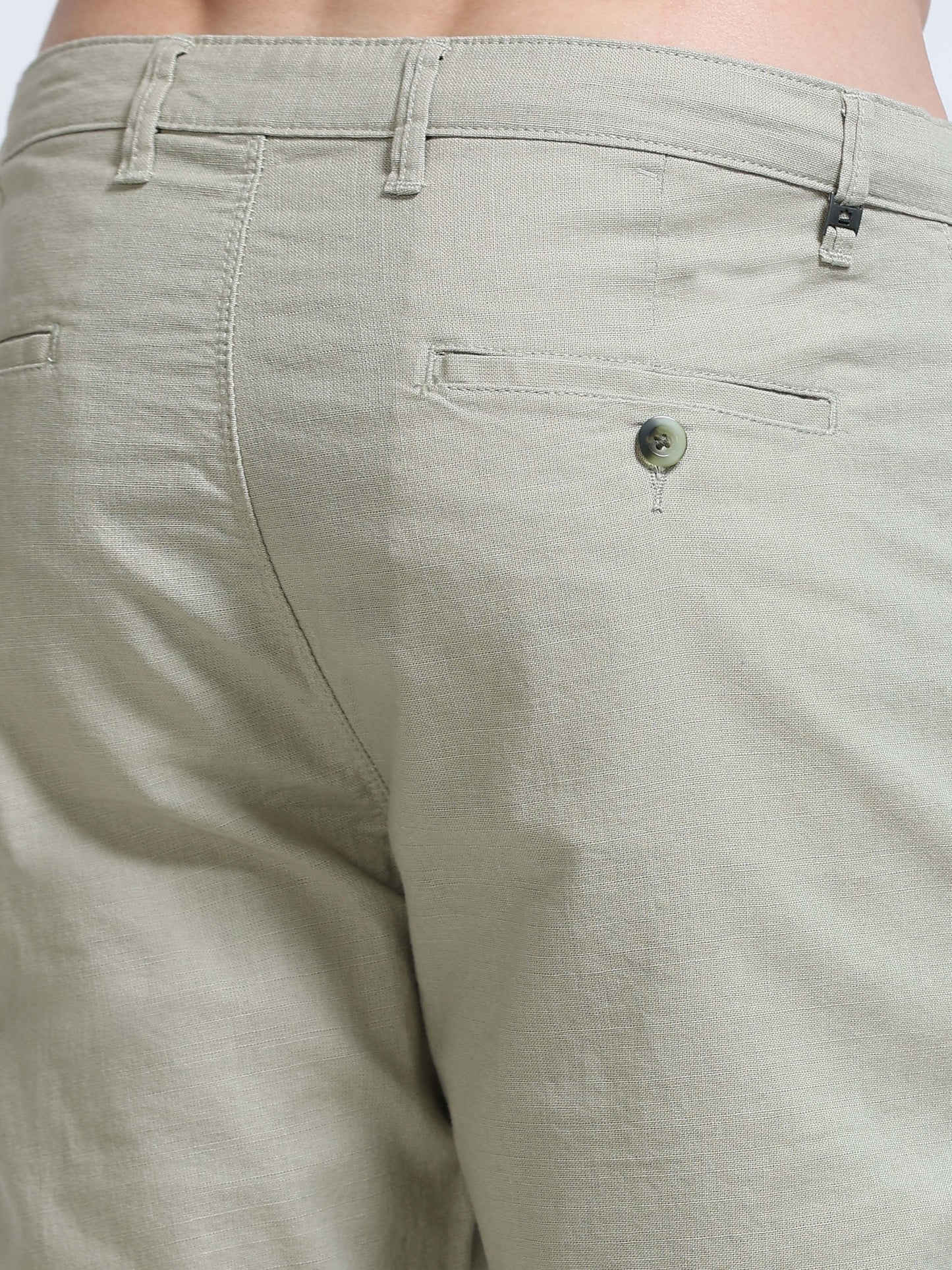 Raw Linen Pants - Sage Green