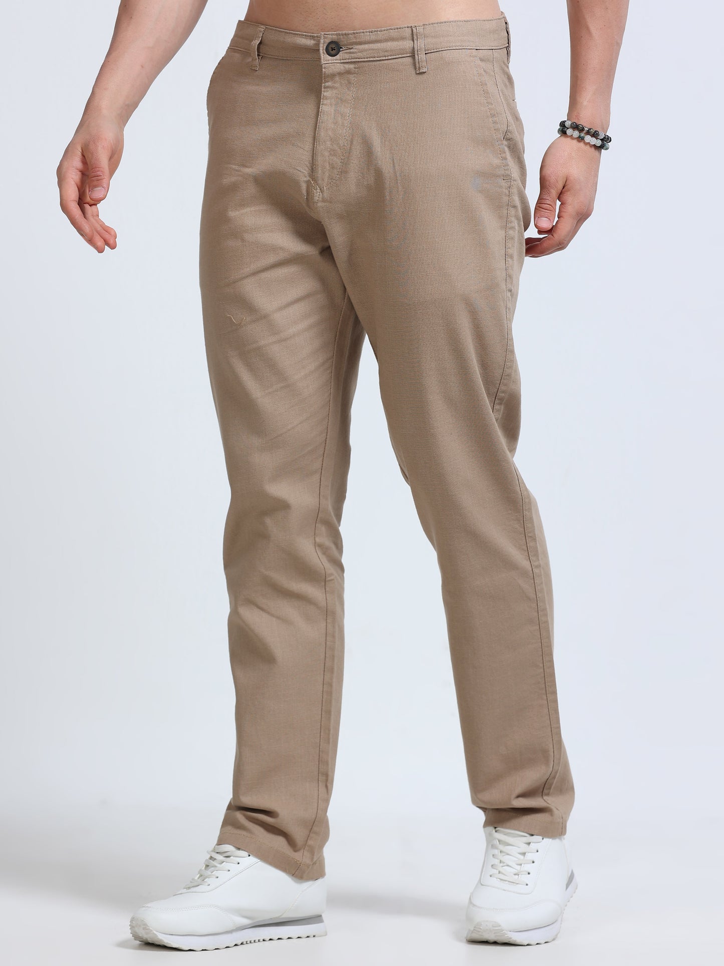 Raw Linen Pants - Khaki