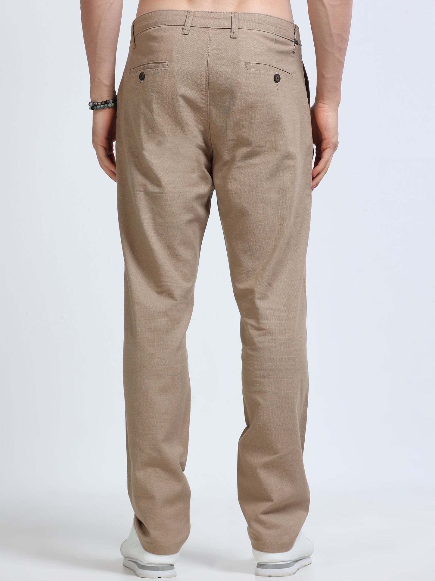 Raw Linen Pants - Khaki