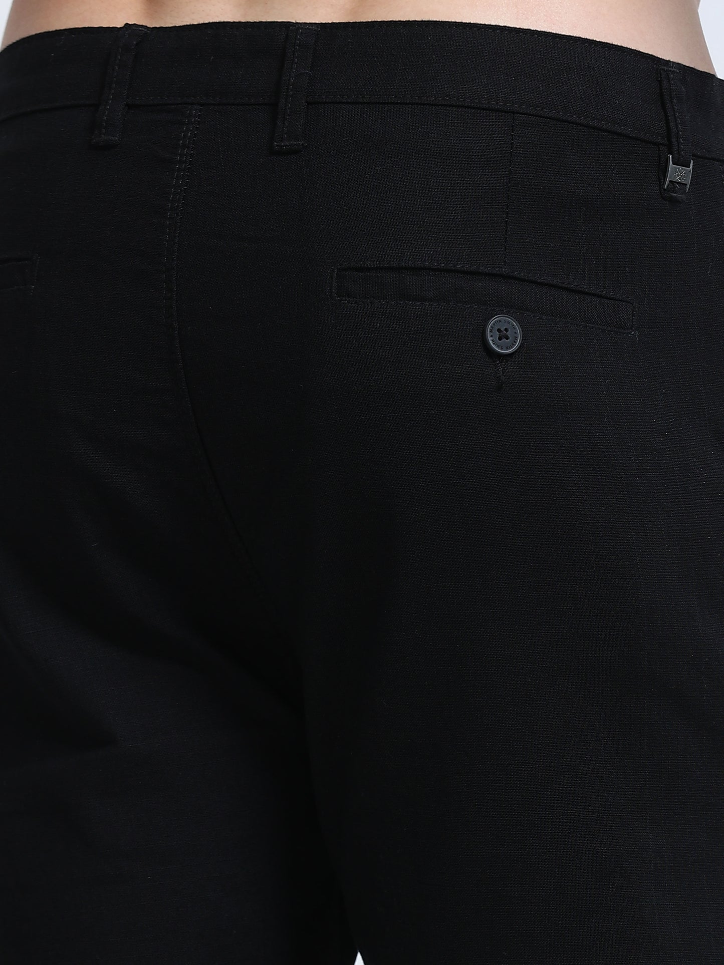 Raw Linen Pants - Black