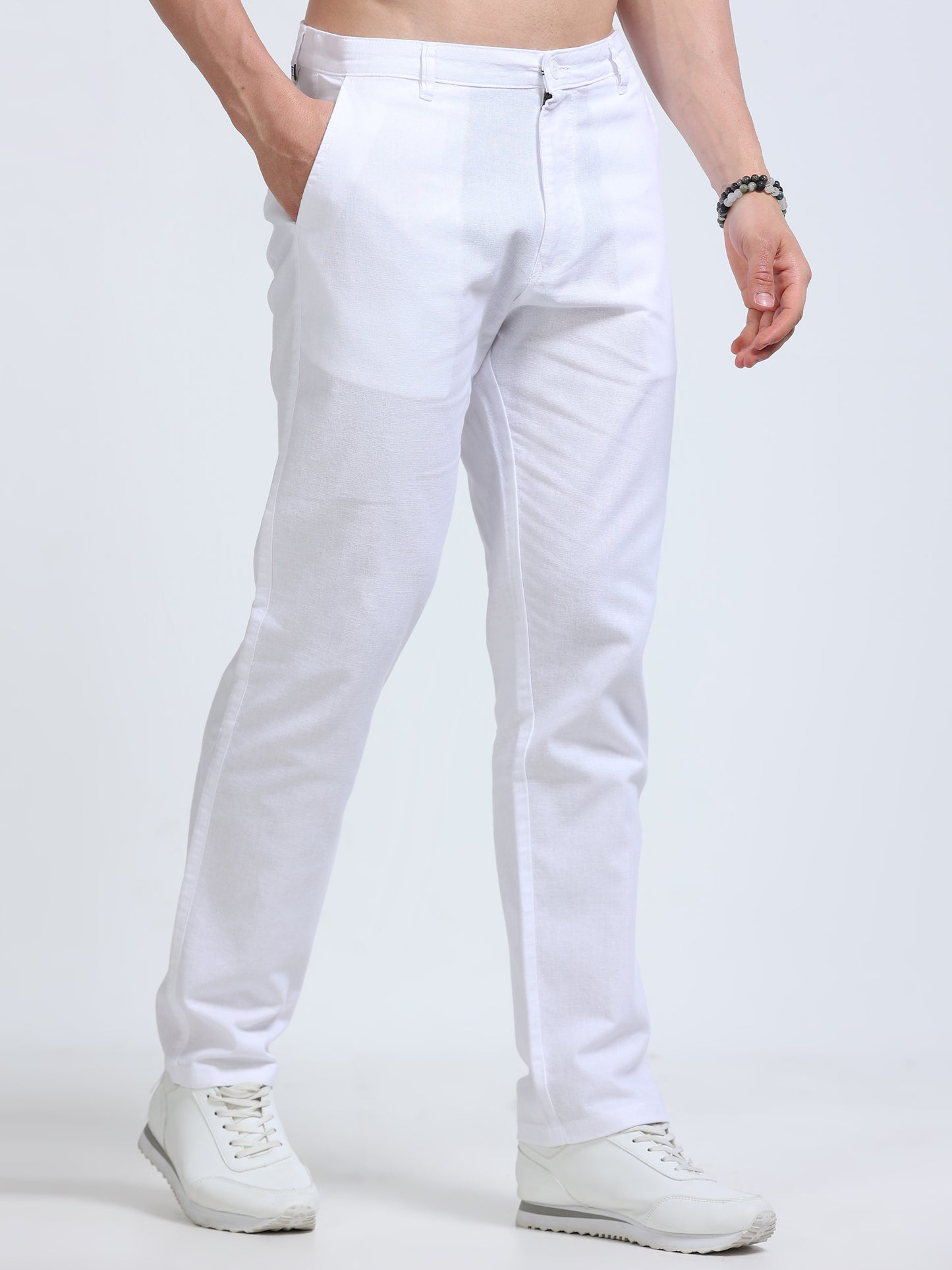 Raw Linen Pants - Off White