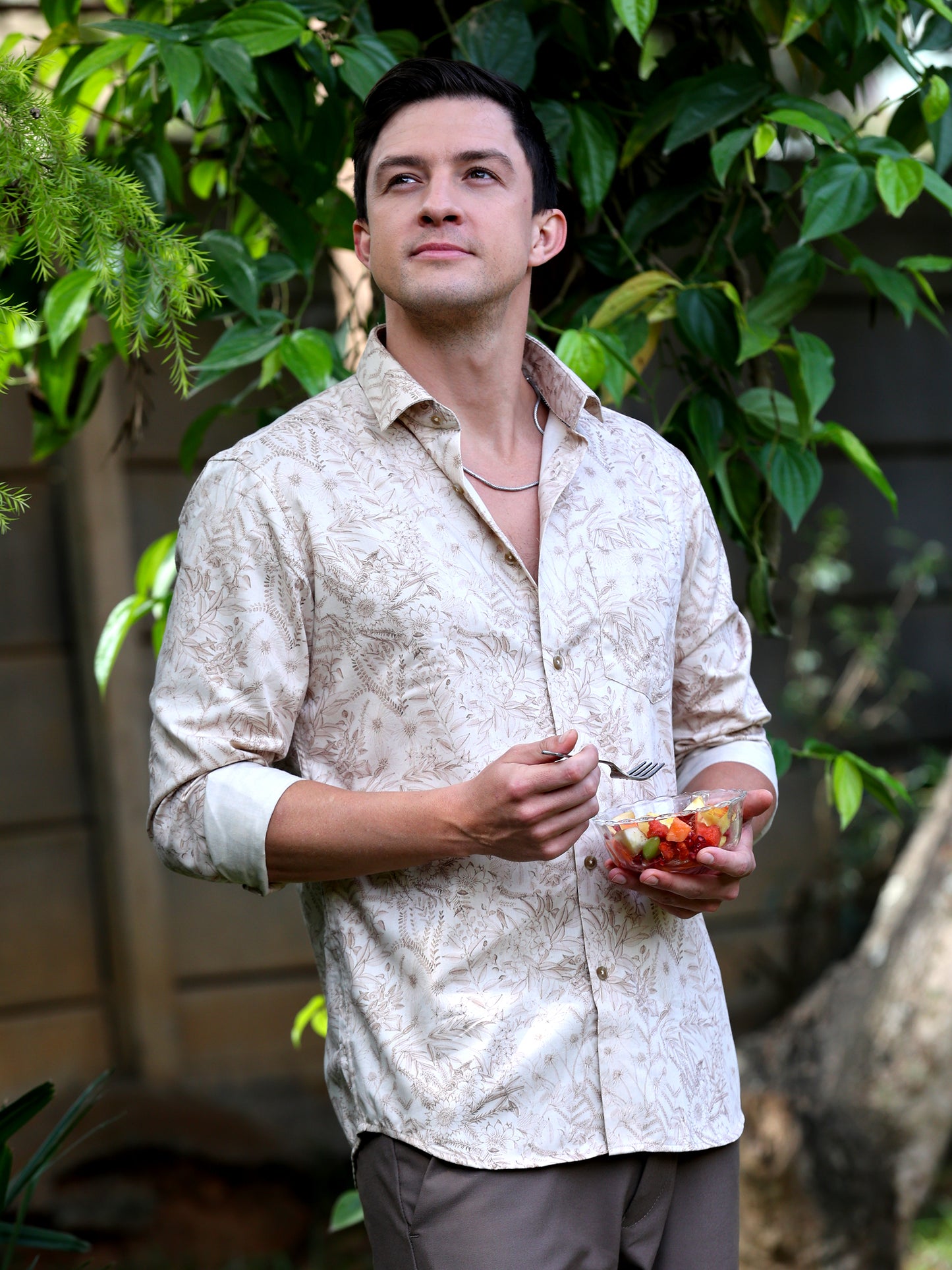 Brown Paisley Printed Shirt