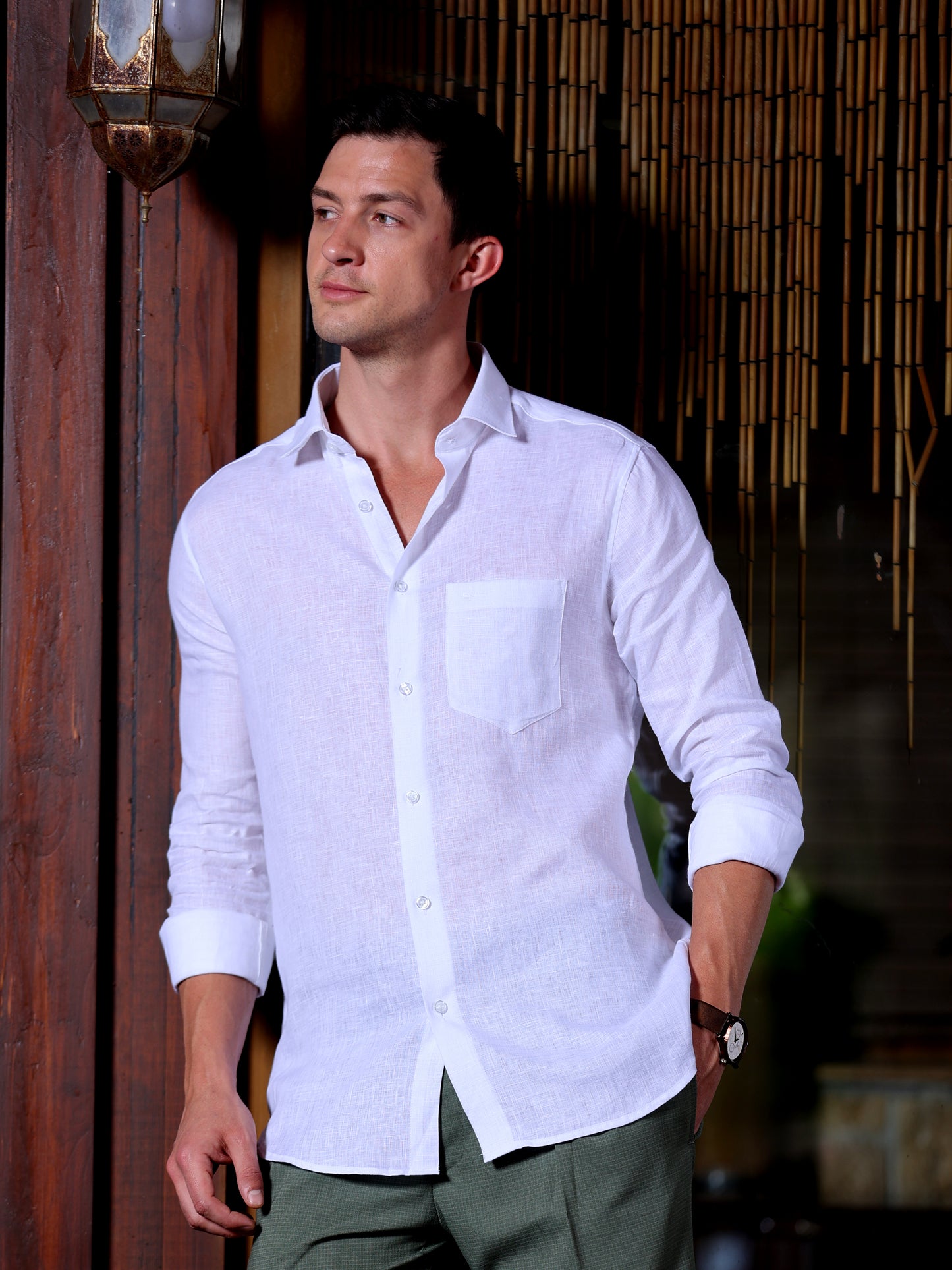 White Pure Linen Shirt