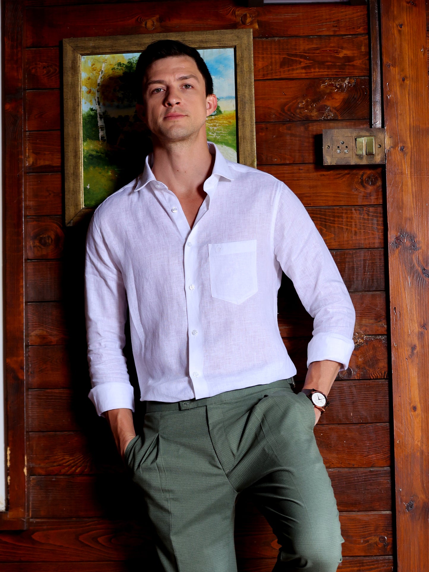 White Pure Linen Shirt