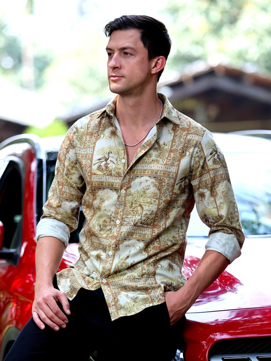 Almond Frost Printed Shirt