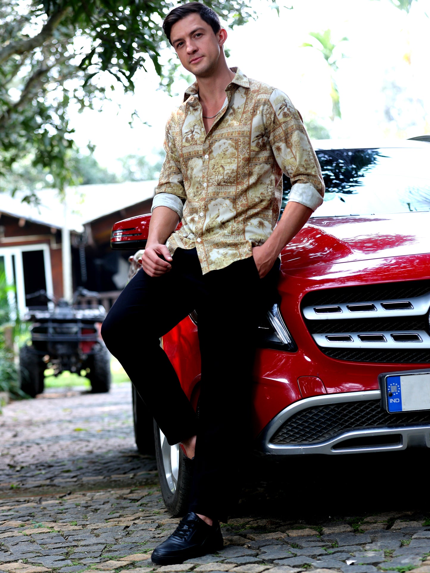 Almond Frost Printed Shirt