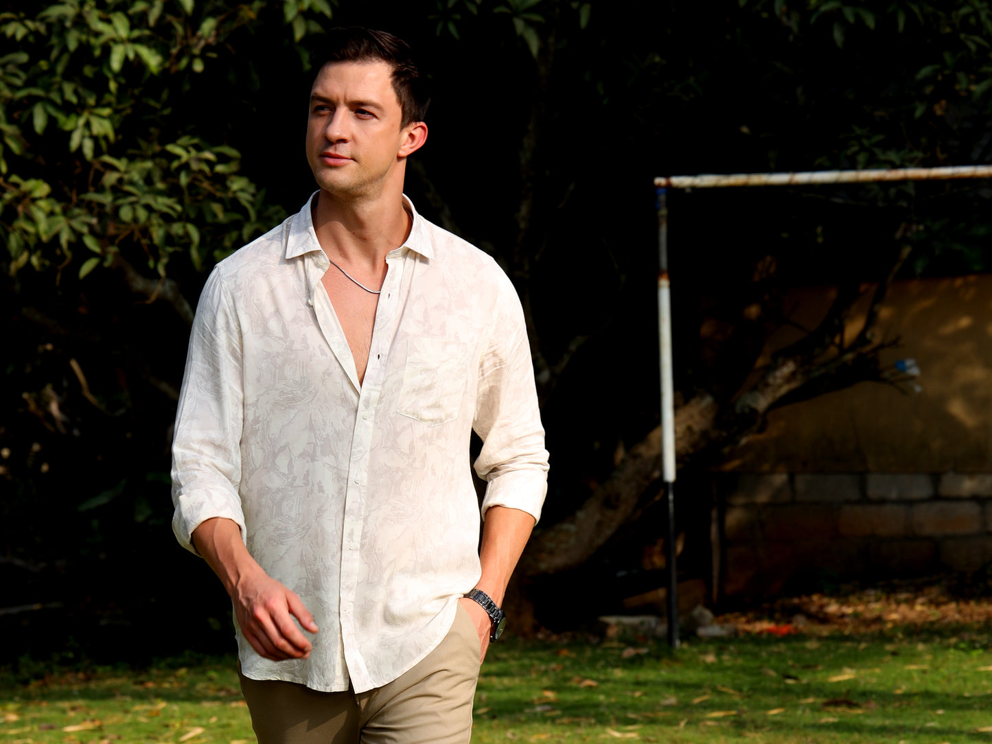 Cream Printed Shirt