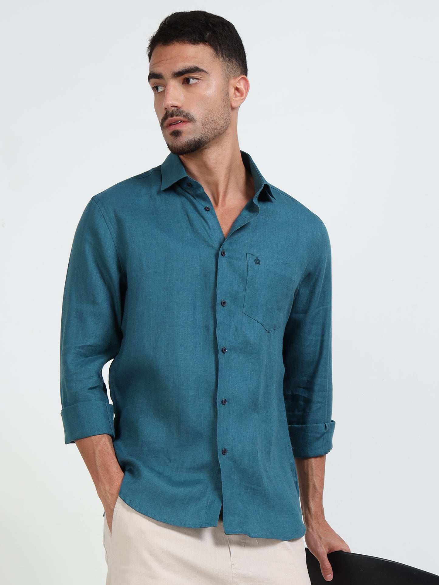 Pure Linen Shirt - Ming Blue