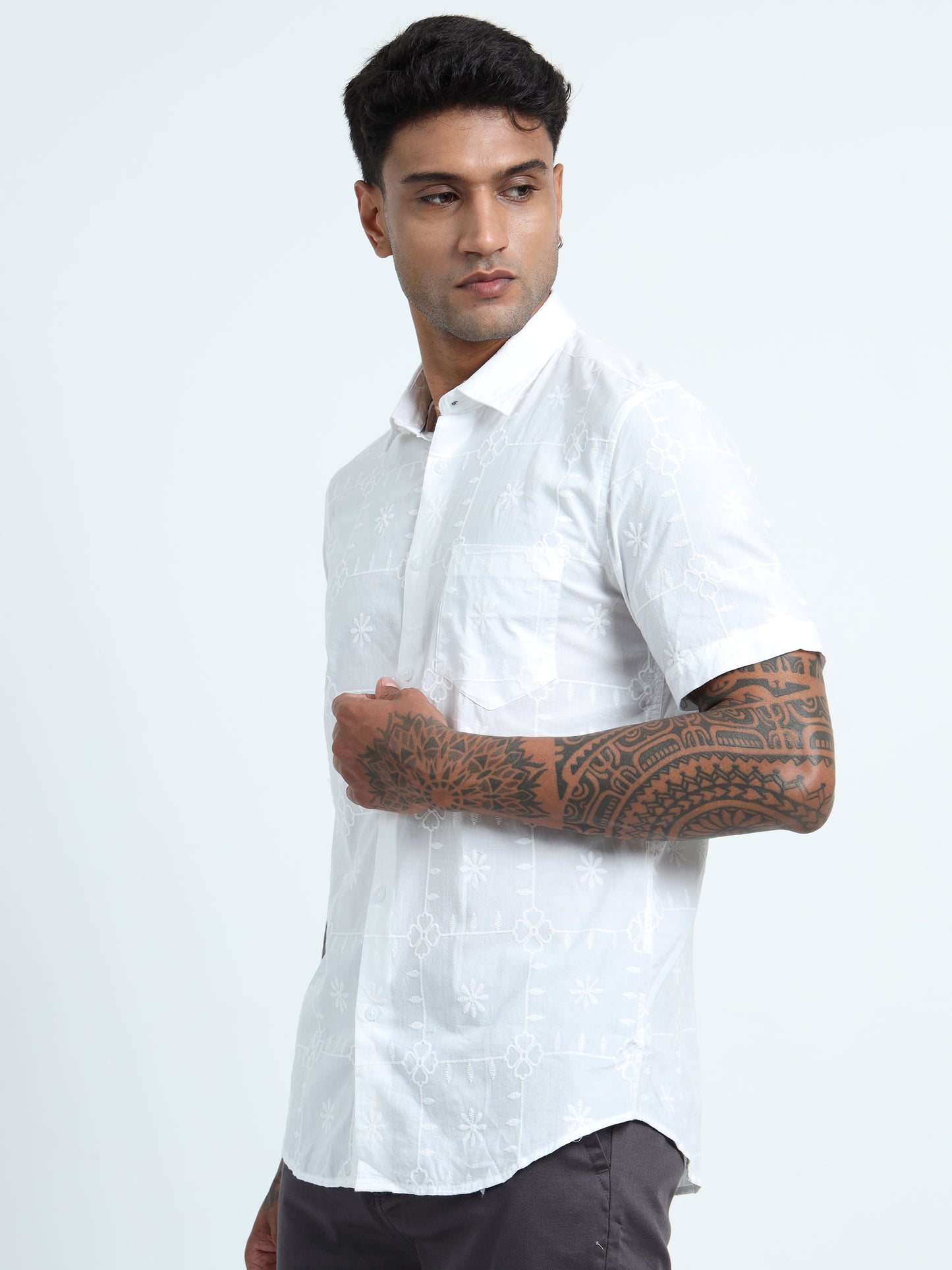 White Embroidered Shirt