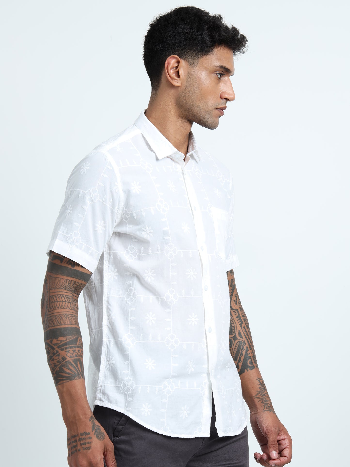 White Embroidered Shirt