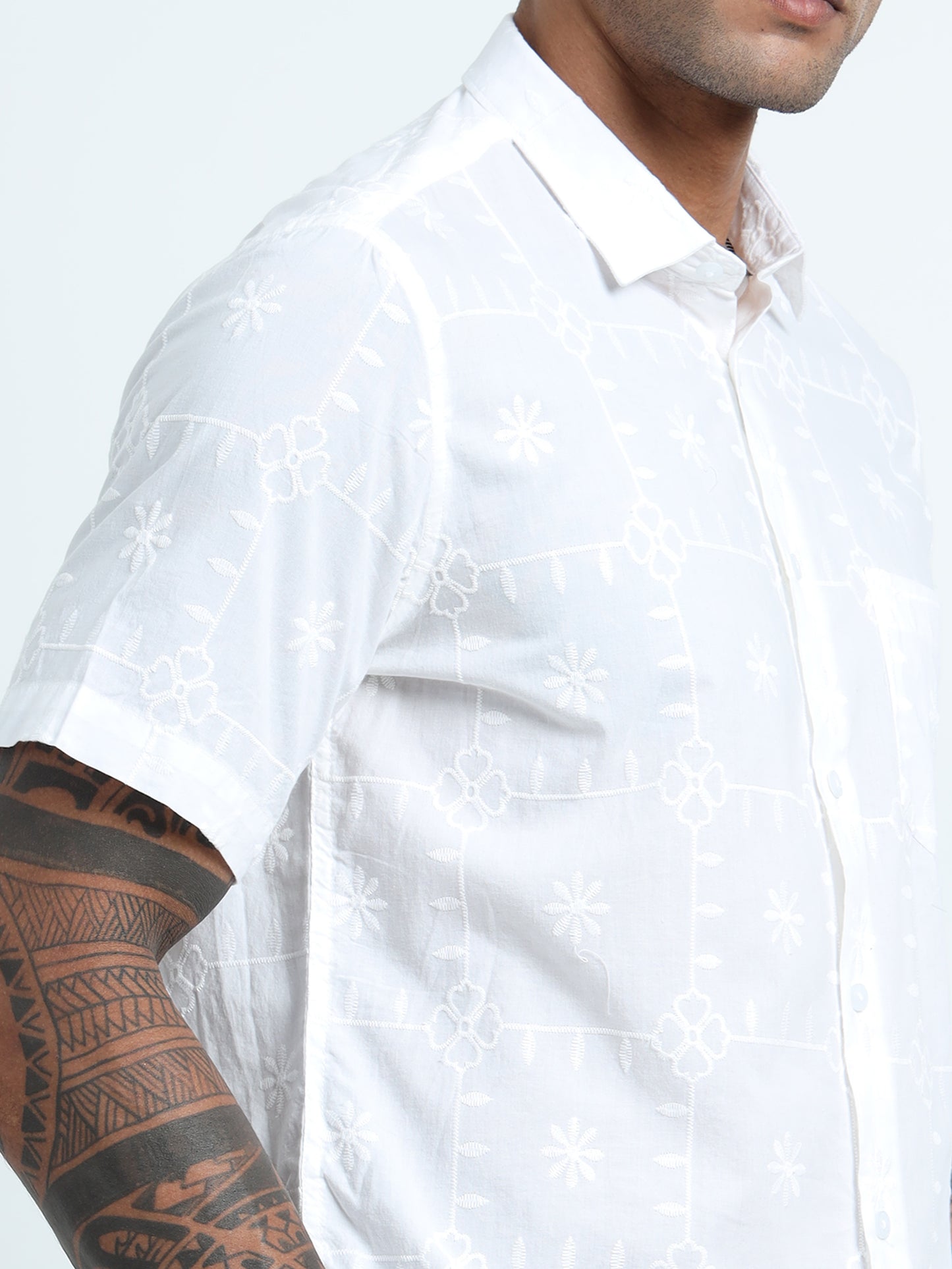 White Embroidered Shirt