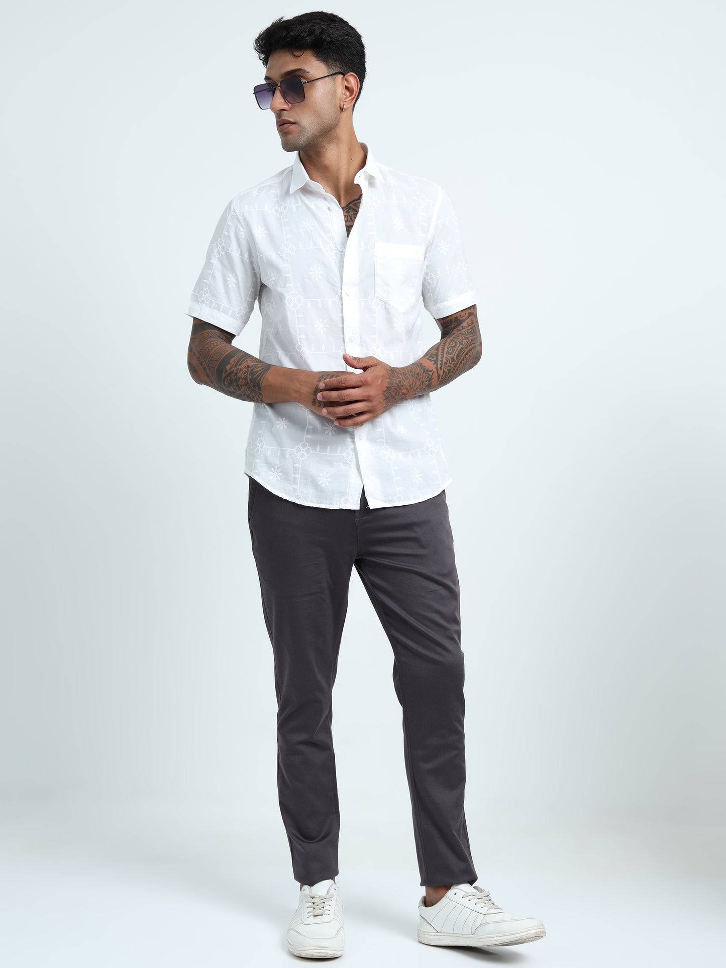 White Embroidered Shirt