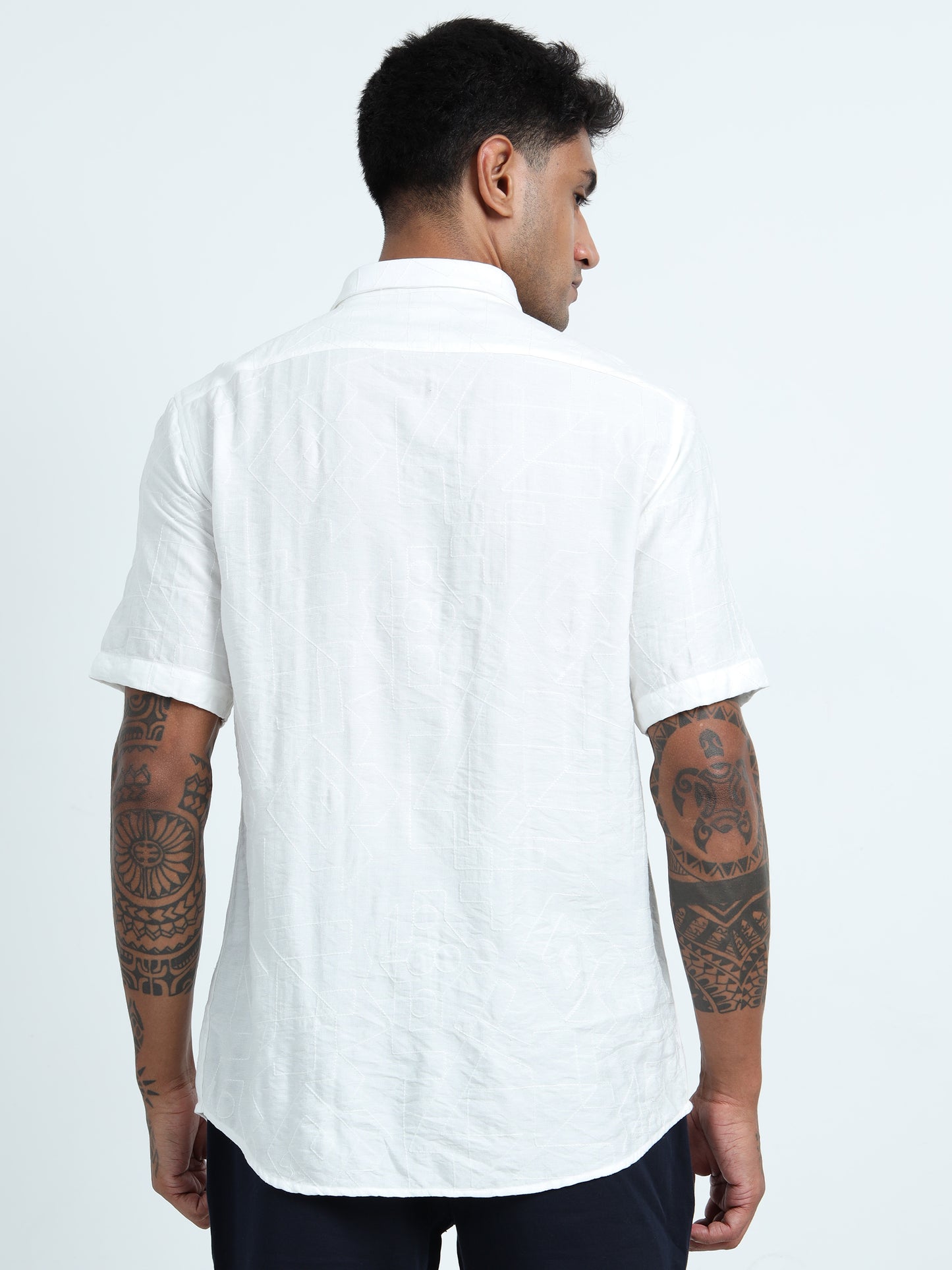 White Embroidery linen Shirt