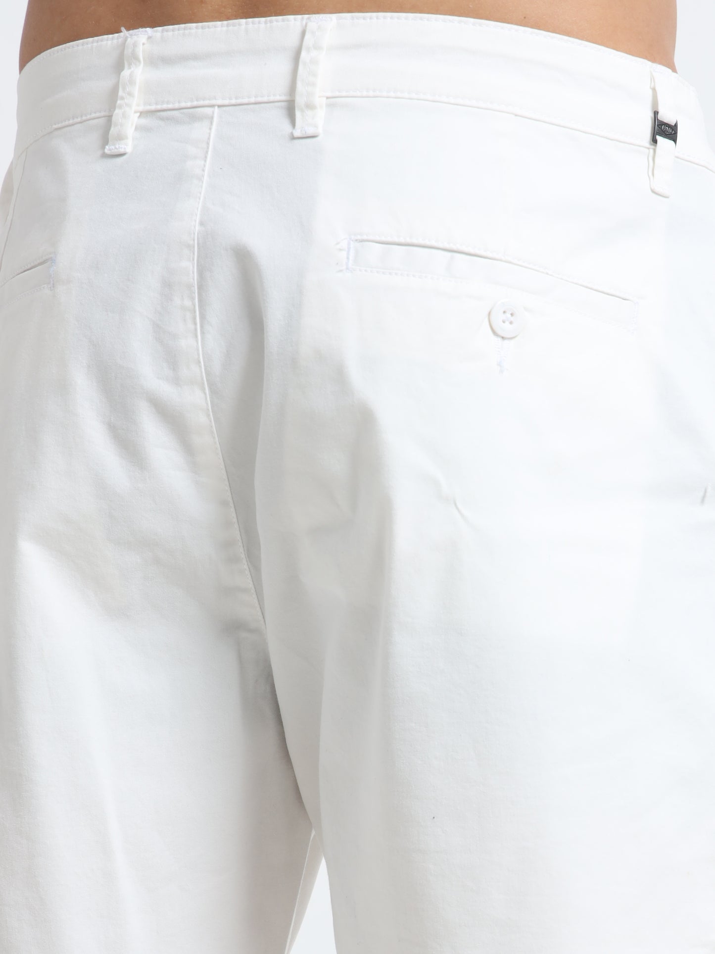 Lycra-Chinos white shorts