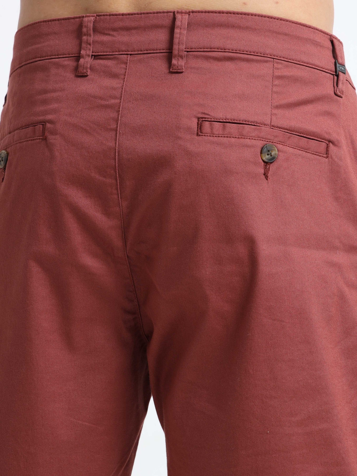 Lycra-Chinos maroon shorts