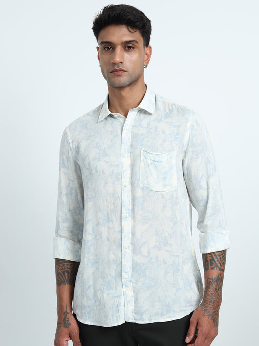 Blue Printed Shirt