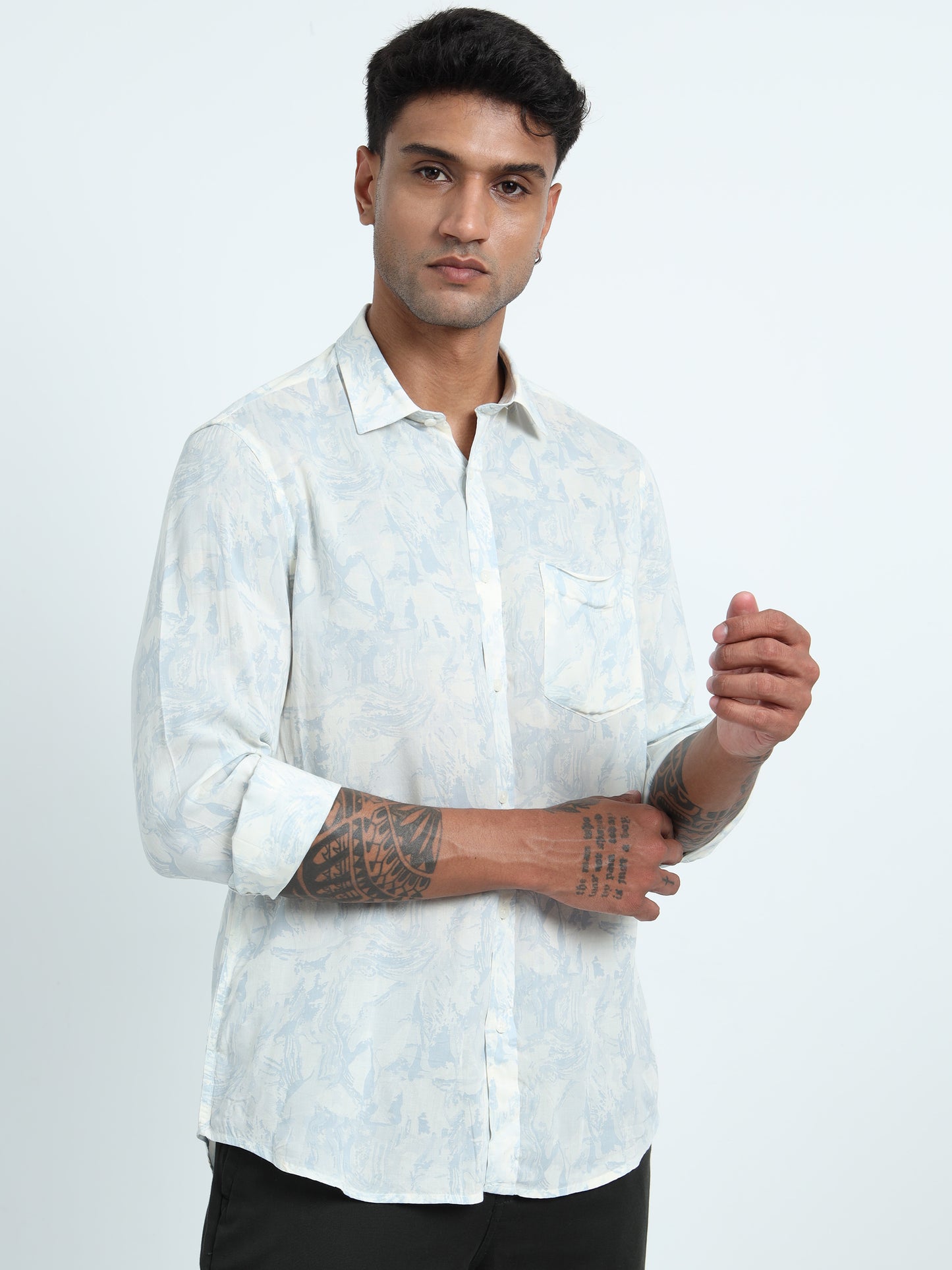 Blue Printed Shirt