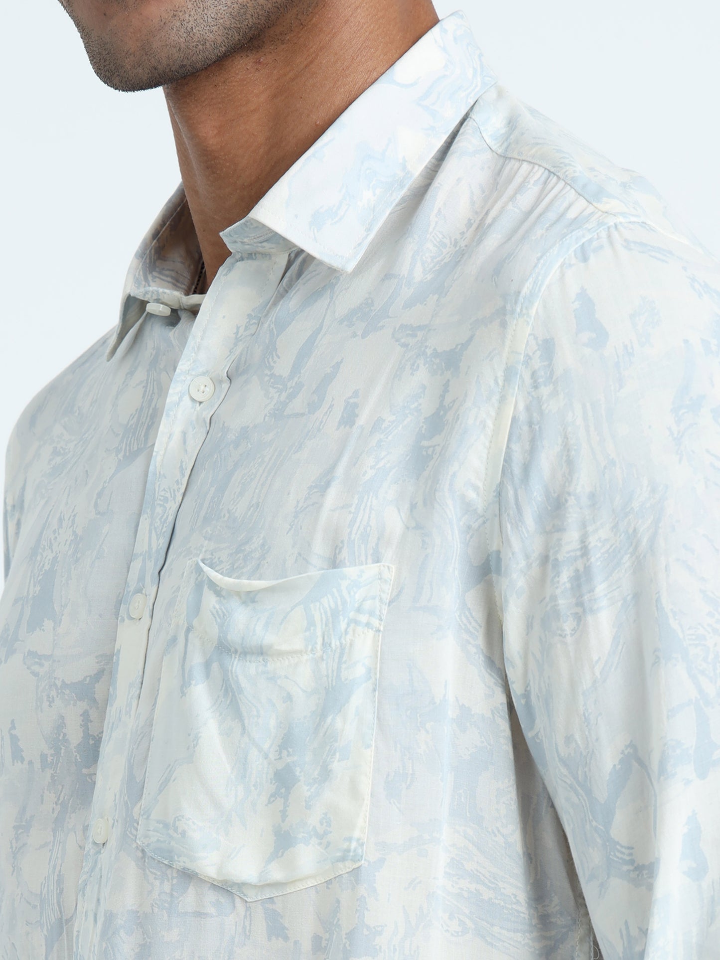 Blue Printed Shirt