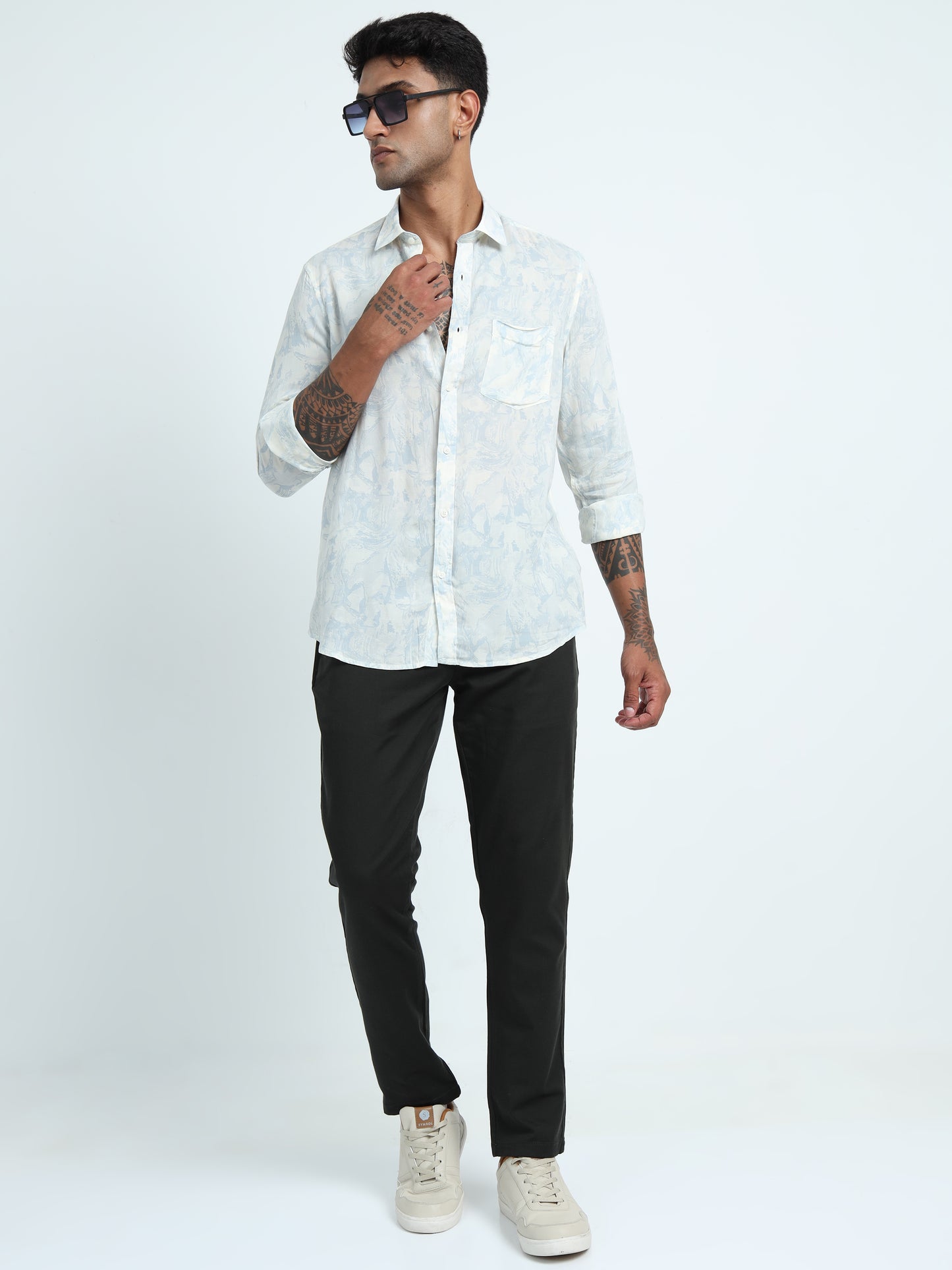 Blue Printed Shirt