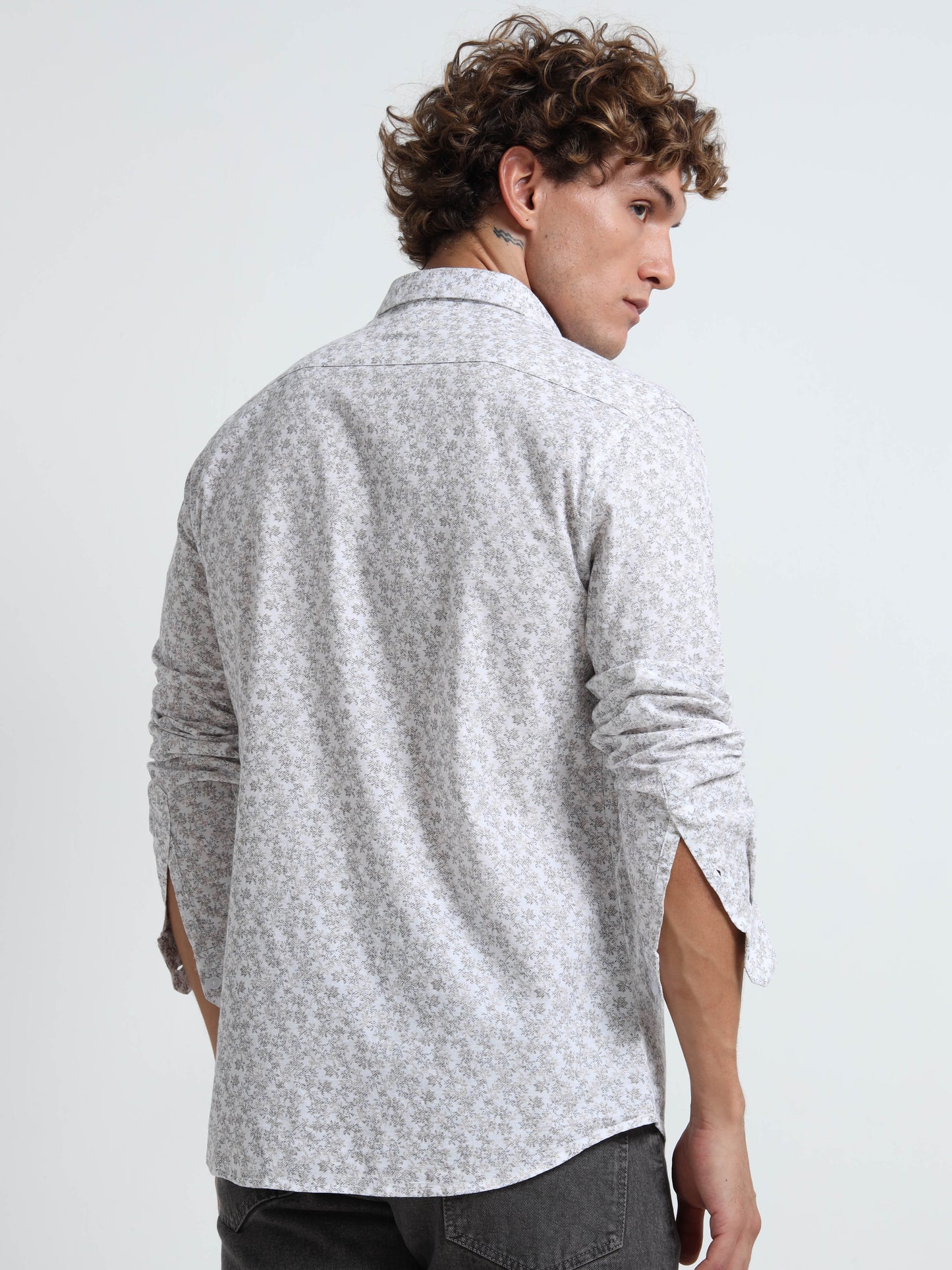 Light grey Air-supply printed shirt