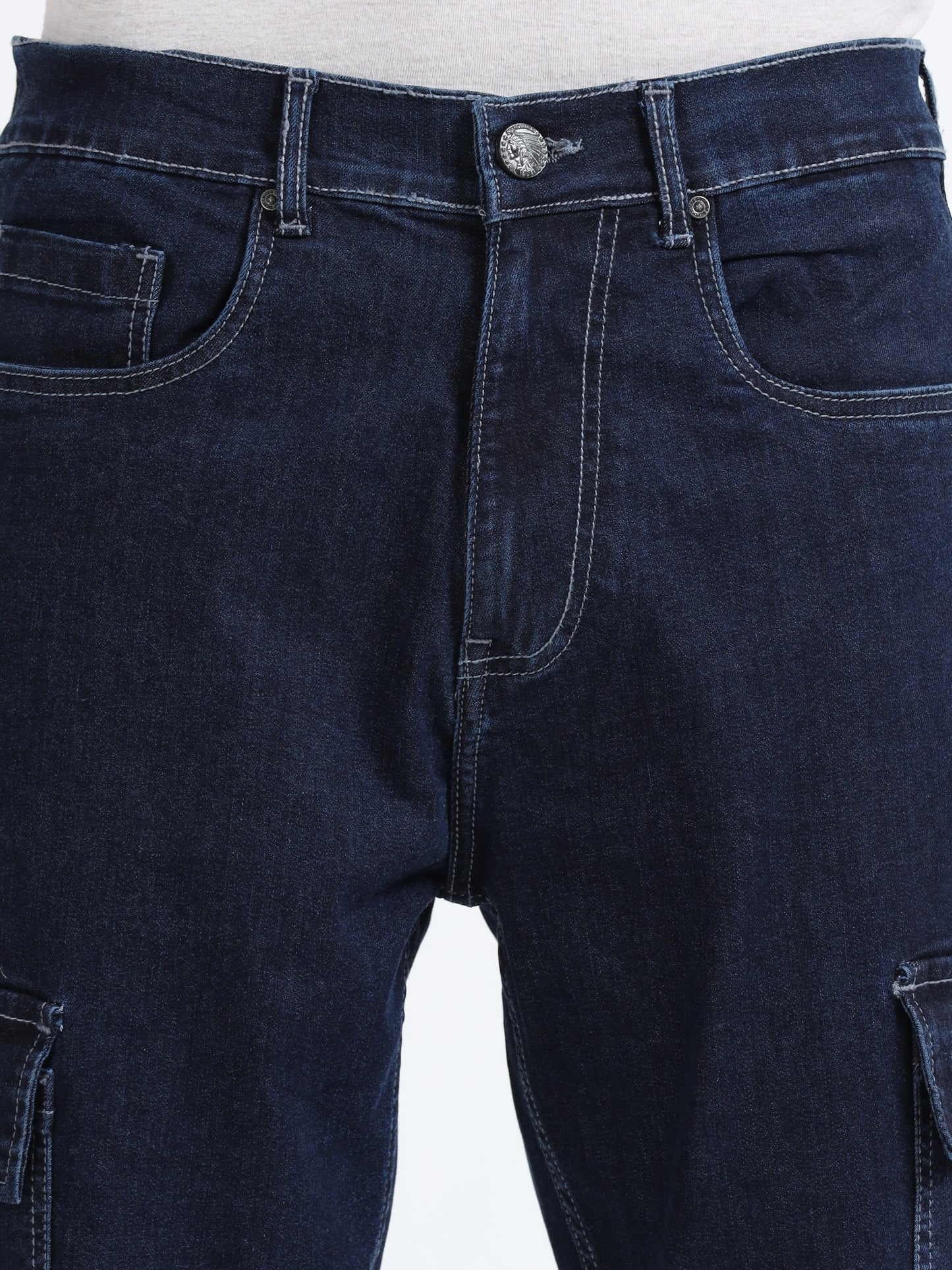 Light Fade Stretchable Cargo Jeans