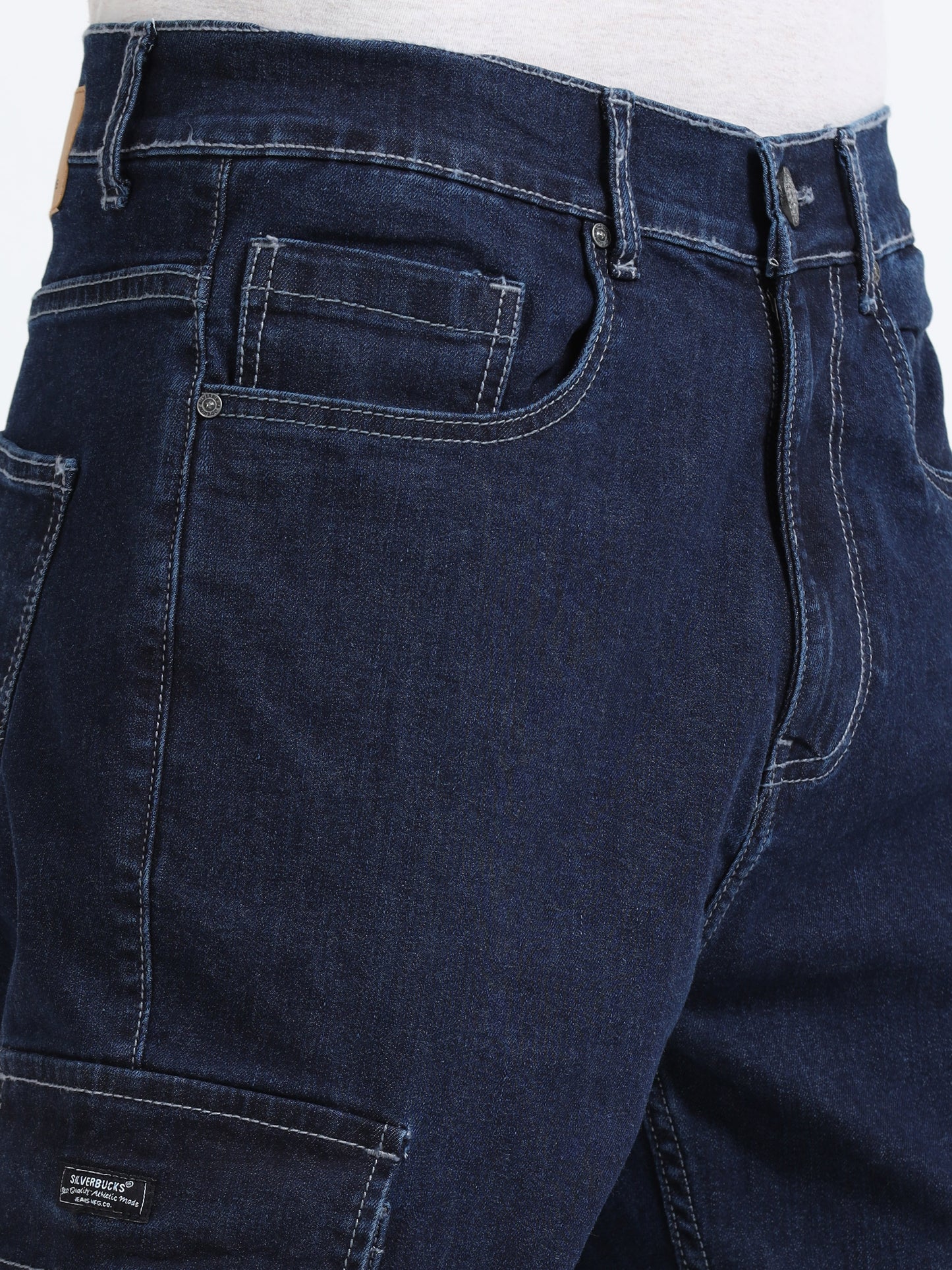 Light Fade Stretchable Cargo Jeans