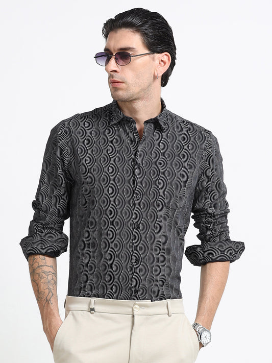 Midnight Wave Printed Shirt