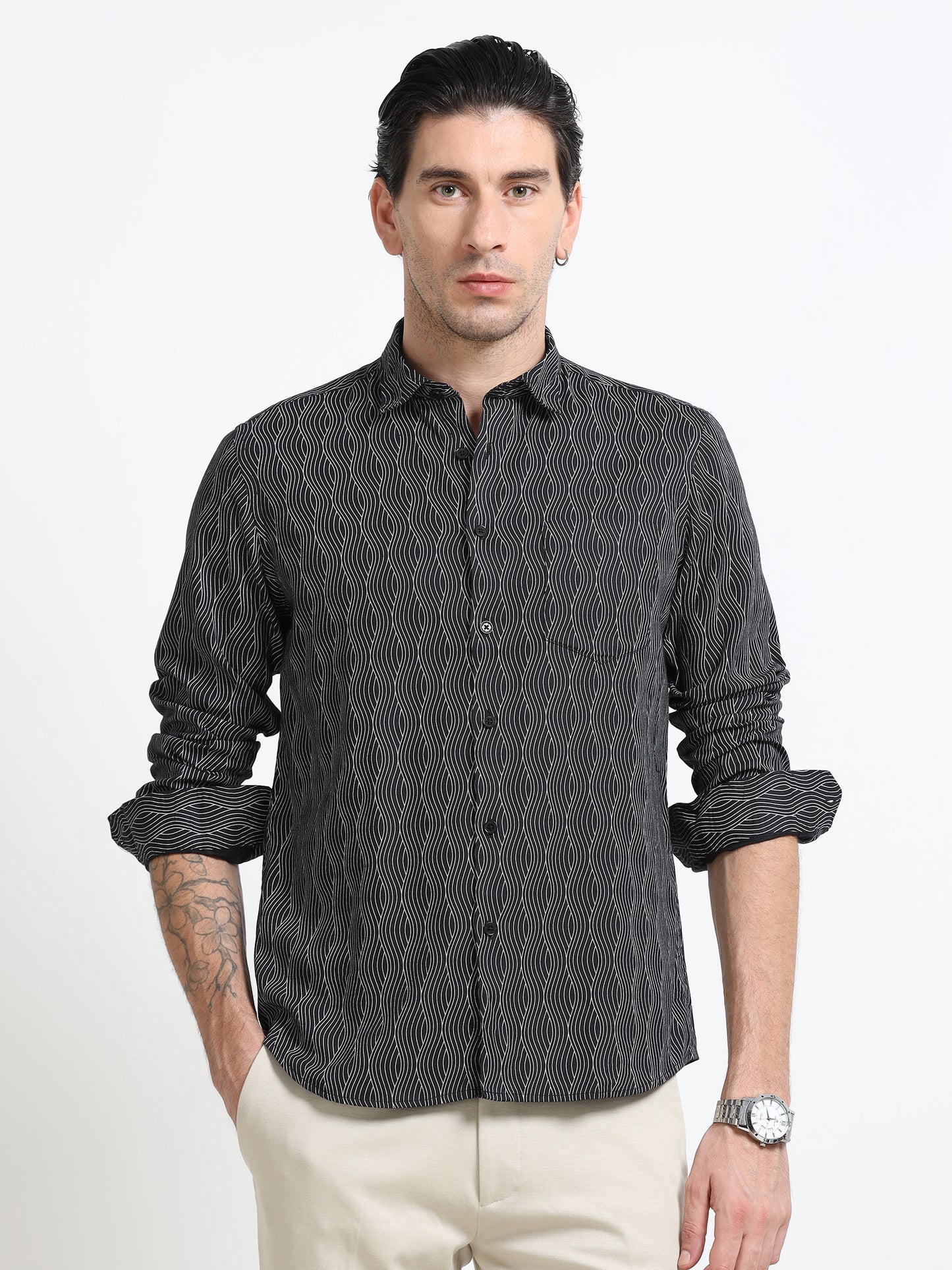 Midnight Wave Printed Shirt