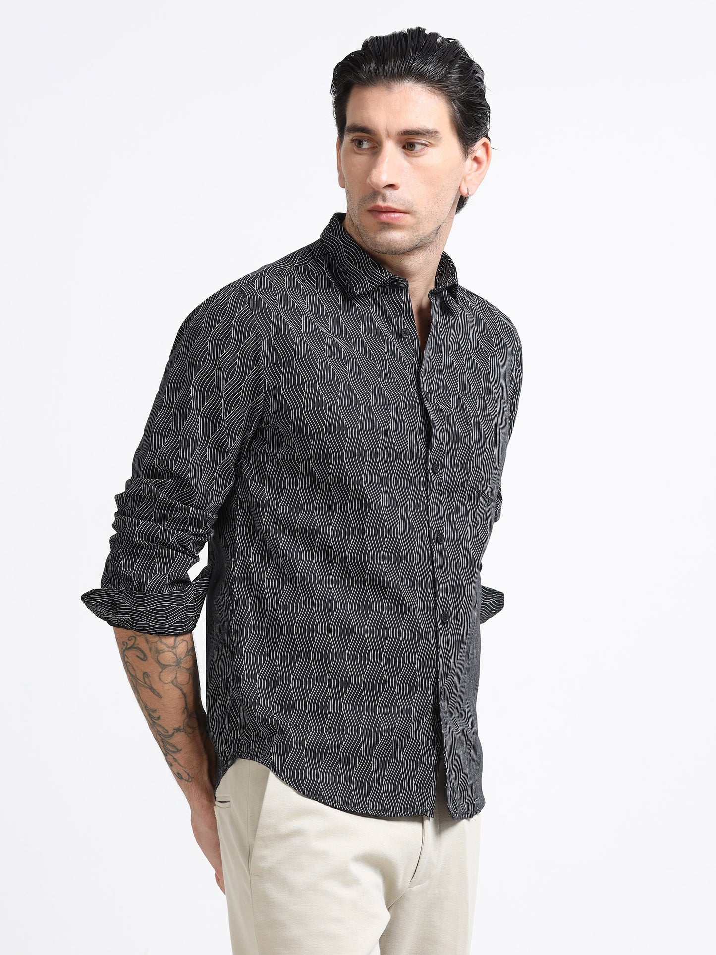 Midnight Wave Printed Shirt