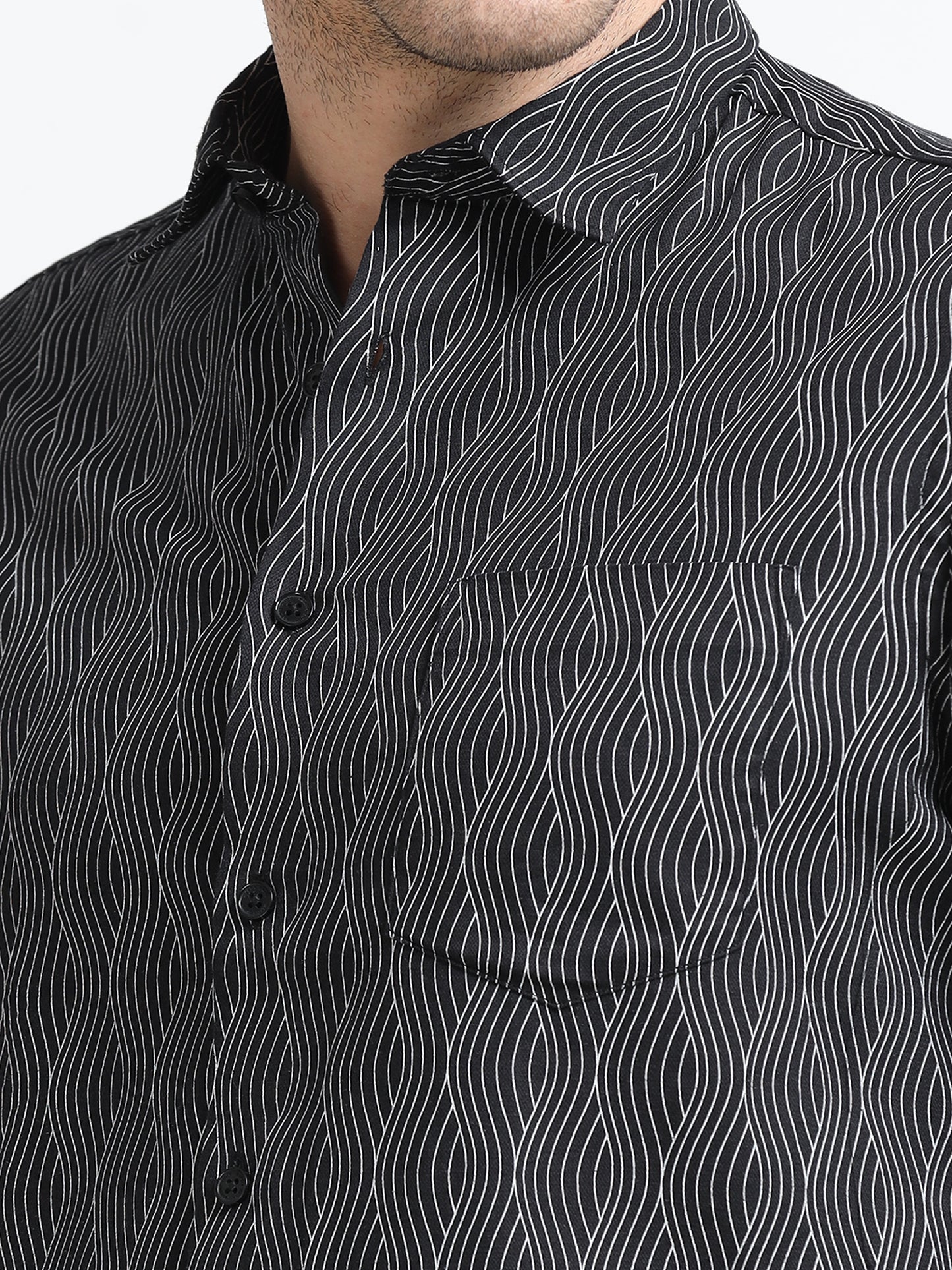 Midnight Wave Printed Shirt